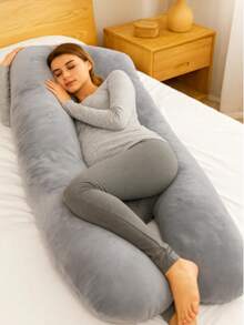 Almohada Para Embarazo Y Lactancia Jumbo regalo almohada microgel bebe soporte embarazo lactancia almohada jumbo microgel ergonomica confort maternal multifunction ideal embarazo postparto apoyo posicion lactancia descanso y regalo para futuras madres - Gris Oscuro - Ver 2