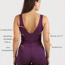 Fitness Gym Jumpsuit 0 Transparency With UV50+ Protection - 酒紅色 - 查看 5