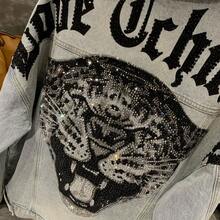 Men's And Women's Denim Shirts, Light Luxury And Fashionable Tiger Head Denim Jackets, Cool And Stylish Heavy-Duty Hot Stamping Men's And Women's Jackets, Spring And Autumn Tops, Distressed Denim, Patterned Denim - 淺色水洗藍 - 查看 7