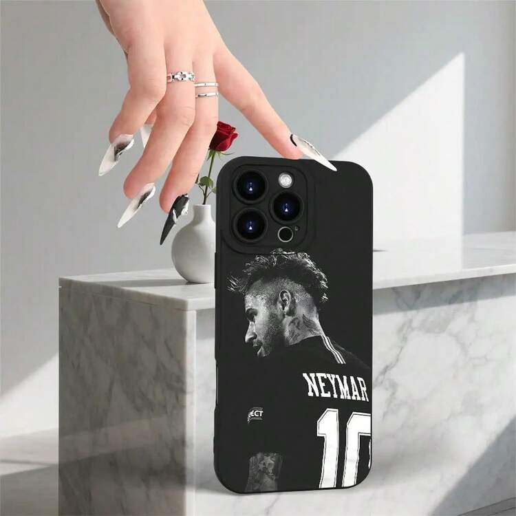 Neymar, con la camiseta número 10 y un sentido de moda creativo, tiene un peinado genial y un diseño de tatuaje.La funda para teléfono ofrece protección completa, a prueba de golpes y resistente a caídas, hecha de material suave de TPU mate.Es un gran regalo para cumpleaños o días festivos tanto para hombres como mujeres, compatible con los modelos de  16, 15, 14, 13, 12, 11, XS, XR, X, 7, 8, Mini, Plus, Pro, Max y SE. - Mezcla de colores - Añade 6