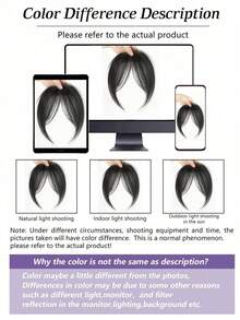 8英寸黑棕色合成刘海假发，自然八角刘海，适合日常佩戴，自然蓬松，适合女性，适合派对和日常使用，女士发饰，发夹，美发套装，美发工具套装，美发工具 - 彩色 - 查看 6