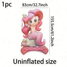 1 pezzo Palloncino in foil rosa a forma di sirena da 61 pollici, adatto per decorazioni di feste di compleanno, eventi a tema marino estivi, celebrazioni di festival per ricreare una fantasia da favola