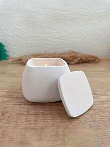 1 个带盖方形硅胶模具，DIY 水泥/石膏/蜡烛模具 - 白色 - 查看 4