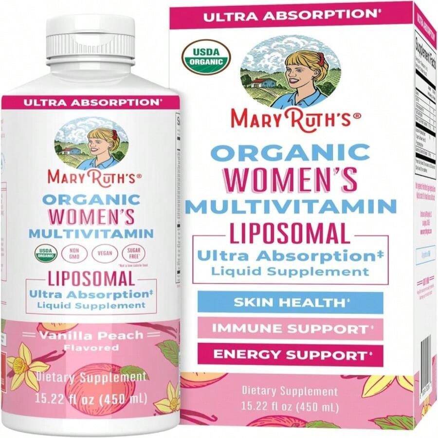 MaryRuth Organics USDA Organic Multivitamin For Women, Sugar Free Womens Multivitamin, Liquid Vitamins For Women, Immune Support Supplement, Ashwagandha, Methylfolate, Vegan, Non-GMO, 1522 Fl Oz - Trắng - Xem 1