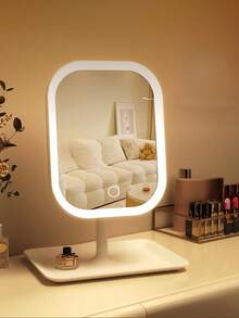 LED Makeup Mirror, Vanity Mirror With Lights, Compact Mirror, Mini 3 Light Modes Lighted Makeup Mirror, Touch Control, Portable Stand And Foldable Compact Mirror, Bedroom Mirror, Lighted Travel Makeup Mirror, Vanity Cosmetic Mirror With Lights, USB Rechargeable Battery Mirror, Portable LED Makeup Mirror For Home/Bathroom/Bedroom/Office/Living Room, Women Halloween Christmas Gift, Autumn Home Decor, Makeup, Room Decor, Vanity, Makeup Accessories, Mirror, Vanity Mirror, Mini Mirror, Hand Mirror - 彩色 - 查看 15