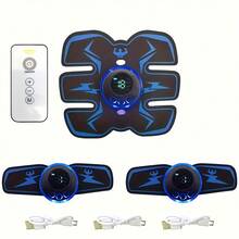 TAIMASI EMS Abdominal Muscle Trainer LCD Screen Muscle Stimulator Portable Muscle Trainer 10 Modes 20 Intensities For Men And Women, Muscle Training Device, Physical Device, Modern Fitness Gadget, Lightweight Trainer, Durable Construction, Sturdy Stimulator, Electrical Muscle Stimulation, Fitness Enthusiasts, Home Workout Lovers - Perfect For Christmas, New Year's, Valentine's Day, And Father's Day Gifts - 3pc腹肌貼 - 查看 8