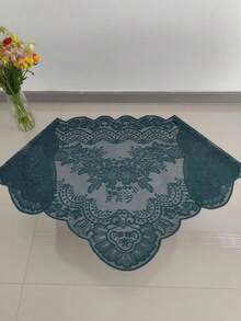 130cm*60cm/1pc Malachite Green Lace Trim, Decorative Fabric For Clothing, Headwear, Lampshades, Tablecloths