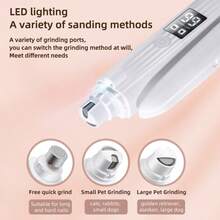 1 件二合一宠物指甲钳，猫狗指甲磨床带 LED 灯，USB 充电，防溅保护，适用于小型、中型和大型犬和猫，日常家居使用 - 彩色 - 查看 5