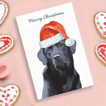 [Black Festive Holiday Design] Charming Black Labrador Christmas Card - Perfect For Family & Friends, Festive Holiday Design, Ideal Gift For Pet Lovers