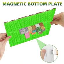 Tablero magnético de base, compatible con varios juguetes de bloques de construcción magnéticos, juguetes de rompecabezas para exteriores, estimula la creatividad, desarrolla habilidades motoras finas, bloques magnéticos DIY, regalo para niños y niñas - Multicolor - Ver 6