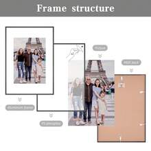 2/3pcs 12x16in/30x40cm Black Aluminum Alloy Photo Frames, A3/A4 Modern Home Decor Art Frames, Minimalist Stylish Gold Aluminum Alloy Decorative Frames