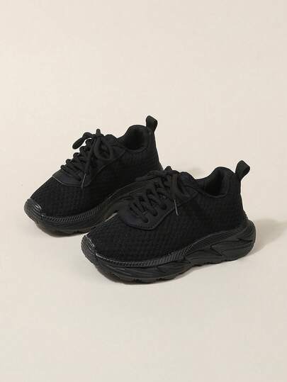 1 par de zapatos deportivos casuales para niños con suela blanda y de moda para uso en exteriores