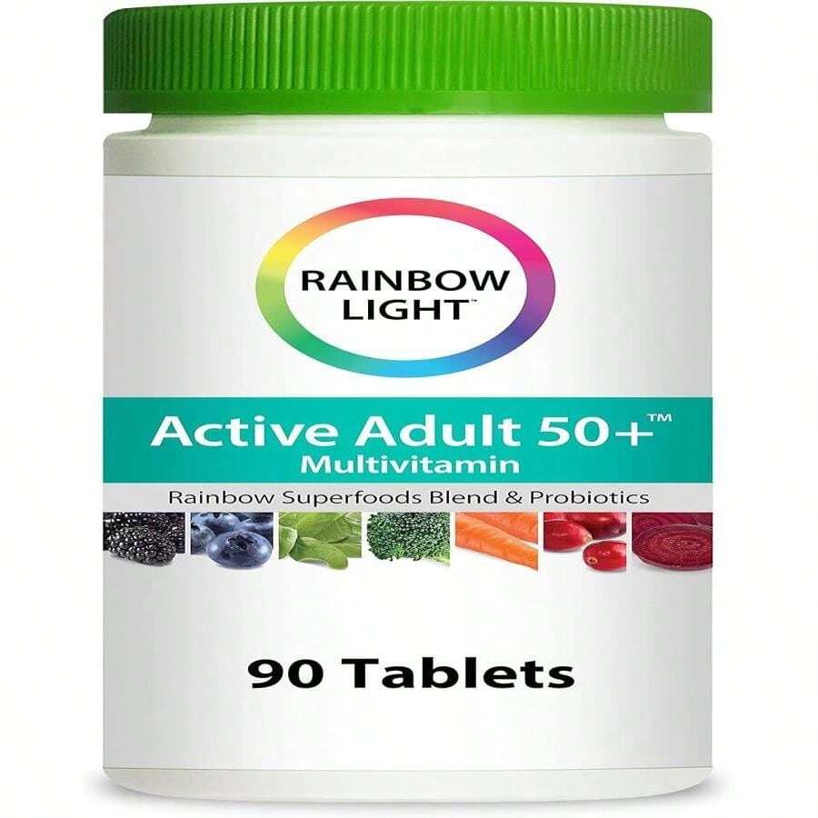 Rainbow Light Adult Multivitamin, Vitamins C &Amp; Zinc, B Complex &Amp; Choline, Calcium &Amp; Vitamin D Supports Bone Health, Energy &Amp; Immune Support, Non-GMO, Vegetarian, 90 Tablets - Flavor NameB - 查看 1