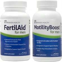 FertilAid For Men And MotilityBoost Combo, Prenatal Vitamins And Male Fertility Supplement To Support Count And Motility With L-Carnitine, CoQ10, Zinc And More, 150 Capsules, 1 Month Supply - Trắng - Xem 1