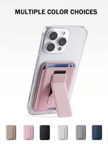 EIGIIS 1 件适用于 的二合一磁性卡夹钱包，轻质磁性手机钱包支架，可调节皮革磁性卡夹适用于 16/15/14/13 系列等，可容纳 3 张卡，简约纤薄的磁性卡夹，送给朋友家人的完美礼物 - 多色-2 - 查看 7