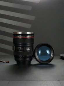 Camera Lens Coffee Mug Interesting And Creative Birthday Gift Portable Gift Cup Creative Camera Lens Cup Camera Lens Shaped Mug Heat-Insulating Summer Insulated Cold Ice Coffee Mug With Lid Insulated Bottle For Outdoor Travel And Camping For Male/Female Students Or Couples Photographers Household Items Outdoor Hiking Black