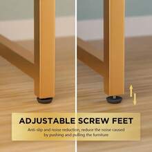 39" Home Office Gaming Desk | Modern Simple Style | Wood & Metal PC Desk | Spacious Surface For Work, Gaming & PC Setup - Gold - View 5