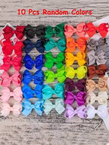 60pcs/Set Girls Random Color Bow Hair Clips, Vintage Satin Ribbon Bow Hair Clips, Cute Bow Hair Pins, Daily Wear Hair Accessories Set (Sold In Pairs) - Nhiều màu - Xem 9