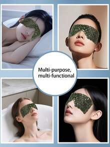 1pc Natural Jade Eye Mask, Non-Electric Cold Therapy Eye Mask, Fragrance-Free - Multicolor - View 5