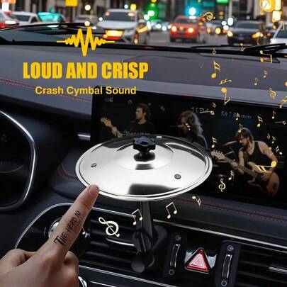 十合一迷你金属鼓铃汽车装饰，适合音乐爱好者和司机的有趣礼物，适用于所有车型