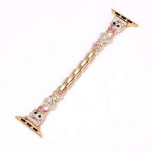 Correa de reloj de metal con oso decorado con rhinestones, elegante y de moda - 42/44/45(XL) - Ver 2