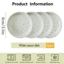 4pcs Ceramic Condiment Dishes - Soy Sauce, Vinegar, Seasoning Dishes, 4 Color Options, Ceramic Small Appetizer, Sushi, Wasabi Dipping Sauce Dishes, Commercial Spice Dishes, Household Kitchen, Dorm, Kitchen Supplies, Tableware Accessories, Kitchen Utensils, Best Christmas, Halloween, Thanksgiving, New Year, Holiday Gift