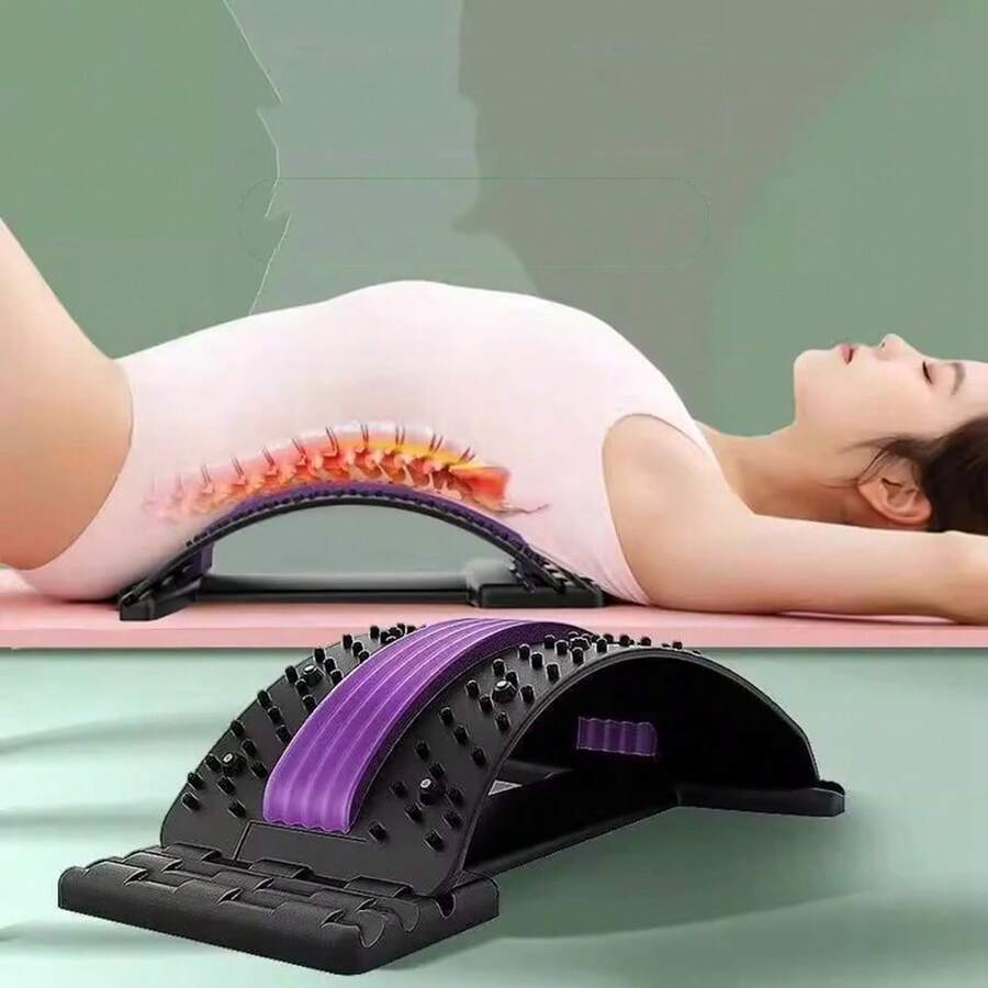 Lumbar Stretcher, Yoga Fitness Waist Stretching Massager, Home Lumbar Board Yoga Assist Device