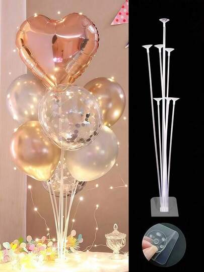 1/2/4/6pcs Balloon Arch Kit, 70cm 7-Balloon Tabletop Decor Stand, Adhesive, Suitable For Wedding, Desk Decor, Graduation, Scenes, Parties, Birthday, Christmas (Balloons Not Included)
