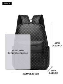 Large Capacity Presbyopic Casual Backpack, Unisex Fashion PU Leather Business Laptop Bag, College Student Backpack, Valentine's Day Gift Laptop Case - Multicolor - View 4