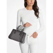 Michael Kors Laila  Burnished Leather Satchel |  | Women Crossbody - 風暴 - 查看 3