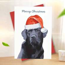 [Black Festive Holiday Design] Charming Black Labrador Christmas Card - Perfect For Family & Friends, Festive Holiday Design, Ideal Gift For Pet Lovers