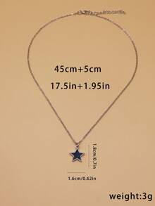 1pc Minimalist Silver Pentagram Pendant Necklace For Women, Versatile Delicate Choker Necklace, Dainty Clavicle Chain For Daily Wear