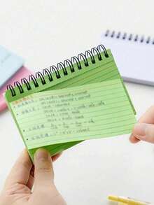 2pcs/1pc Simple Colorful Spiral Notebook, Multifunctional Coil Notebook Candy Color Lined Portable Diary Memo Index Card Creative Notepad, Easy Tear Binding, Pink Blue Green 5 Color Mix, Office Supplies Diary Notebook Student Back To School Stationery, Birthday Thanksgiving Gift, School Prize And Reward