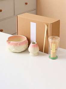 1/4/6/8pcs Pastel Pink Sakura Matcha Bowl Set, Suitable For Making Matcha Latte, Perfect Gift For Matcha Lovers, Song Dynasty Tea Ceremony Tool, Ideal For Matcha Beginners - Multicolor - View 13