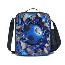 创意印花男女童斜挎包，配有可调节肩带和侧袋，是露营、徒步、野餐、海滩和旅行的理想之选。 - 黑色 - 查看 14