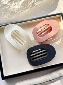 4 piezas Nuevo pasador de cabello ovalado mate de estilo transfronterizo, mate simple, pasador de cabello de arco curvo de gran tamaño, pasador de pato, pinzas para el cabello, deslizador de cabello, barretas