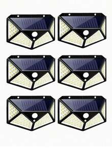 100 LED Solar Powered 4-Sided Wall Light, Wireless Outdoor Lighting, Motion Sensor, Waterproof, Windproof, For Home, Garden, Yard, Park - Multicolor - View 13