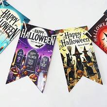 hoojojo 20 Peças/Conjunto Bandeiras Decorativas de Halloween, Conjunto de Banners Penduráveis, Banners de Festa com Tema de Halloween, Decorações Vintage, Presentes de Halloween, Decoração de Parede de Sala de Aula e Corredor Escolar, Lembrancinhas de Festa, Festa de Escritório, Decoração de Lareira, Adequado para Reuniões Familiares, Decoração de Sala de Aula e Decoração de Escritório