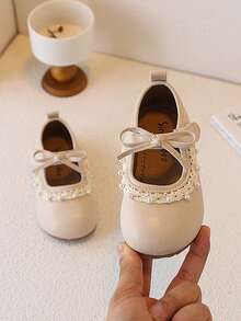 Sapatos baixos Mary Jane fofos e confortáveis para meninas, outono 2025 - Bege - Ver 3