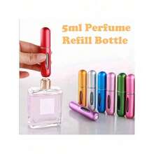 5ml Refillable Perfume Atomizer Spray Bottle, Single Pack, Shiny Pink Fragrance Bottle Sprayer Pump Storage Container For Travel, Living Room, Bedroom, Bathroom Home Decor, Wedding, Party, Birthday, Men's Gift, Mom Dad Friend, New Year, Accessory, Fun Gift - 彩色 - 查看 2
