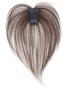 4x6cm Haartoppers mit Pony für Frauen, Clip-In Echthaar-Extensions zum Abdecken von Grauhaaren und Erhöhen des Haarvolumens für lichtes Haar, nahtlose Haarverlängerung, leichtes gerades Haarteil für den täglichen Gebrauch - Verschiedenfarbig - Übersicht 13