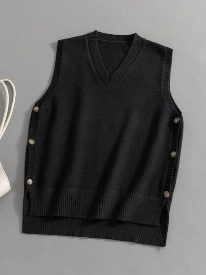 GIGOGOU Autumn Winter Women Knit Casual Sweater Vest Casual Top