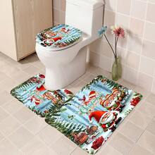 Bộ rèm tắm đa năng Giáng sinh 1/4 chiếc, tặng kèm 12 móc treo, tạo không khí lễ hội, thảm nhà tắm, thảm hình chữ U và thảm nhà vệ sinh tròn, phù hợp với mọi không gian phòng tắm Giáng sinh, trang trí phòng tắm - Nhiều màu - Xem 14