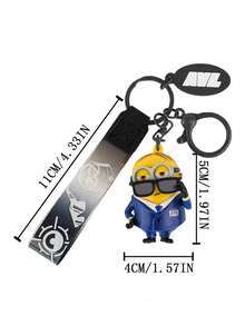 Minions Minions Secret Agent Series Keychain Cute Cartoon Figure Keyring Couple Bag Pendant Small Gift Fall Y2K