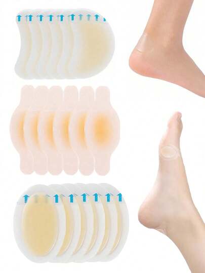 10 片防水水泡绷带 - 用于保护脚跟和脚趾的防水凝胶垫、橡胶凝胶脚跟和脚趾保护器、用于预防水泡的防摩擦粘性贴片、用于徒步旅行、运动和鞋子舒适的透明缓解垫