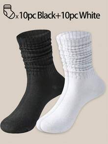40双/30双/24双男女通用舒适运动袜，适合运动和训练，女士长袜，休闲和商务装，抗菌，柔软，黑白，防臭，吸湿排汗，柔软轻便，适合秋冬，20双/10双/8双/6双/4双/2双 - 彩色 - 查看 6