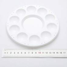 1/5/15pcs White Round Plastic Paint Palettes, For Students To Paint In School Projects Or Art Classes, Back To School, School Supplies, Home Supplies