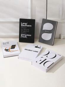 3Pcs Minimalist Faux Book Set, Black White Decorative Books For Home Decor, Hotel Villa Bookshelf Desk Display Prop - Multicolor - View 4