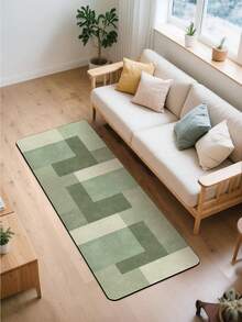 1 件硅藻土厨房垫，现代摩洛哥几何绿色拼布设计，软橡胶缓冲抗疲劳厨房地毯，吸水，防滑，适用于厨房、浴室、洗衣房、入口 - 彩色 - 查看 8