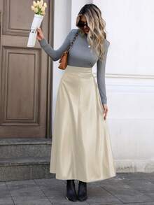 Mobula Sound 时尚休闲性感中东音乐节百搭 PU 褶裙，优雅女装